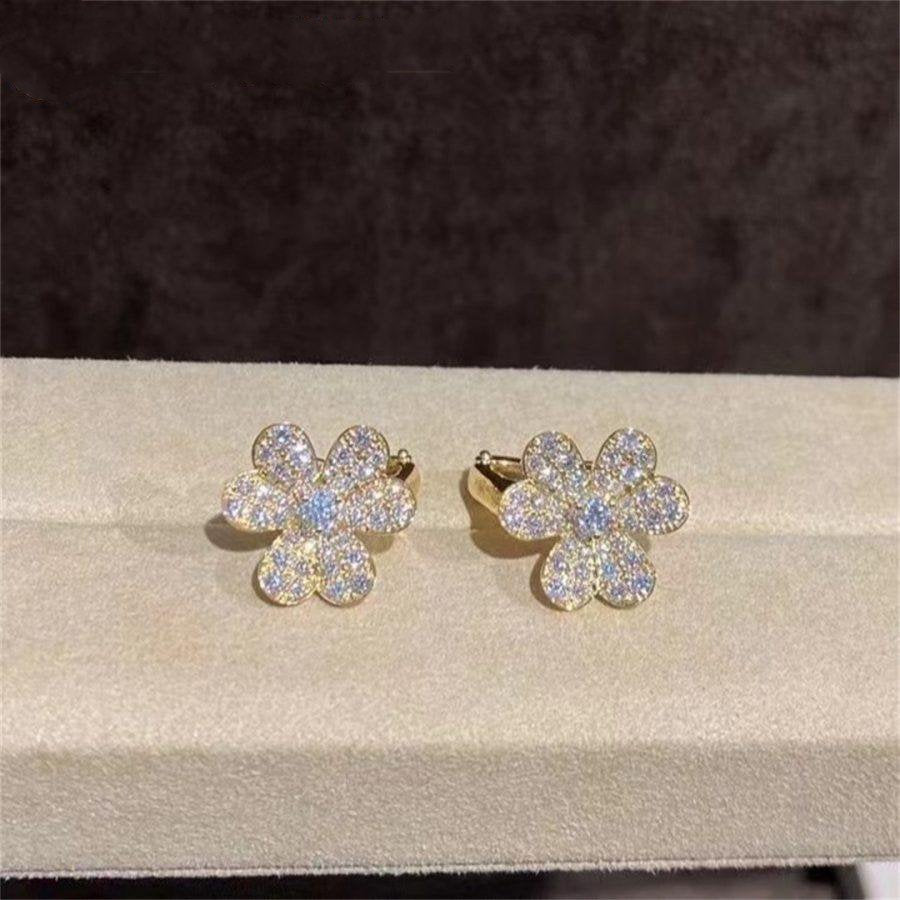 [Okajuri Jewelry]FRIVOLE GOLD FLOWER DIAMOND EARRINGS