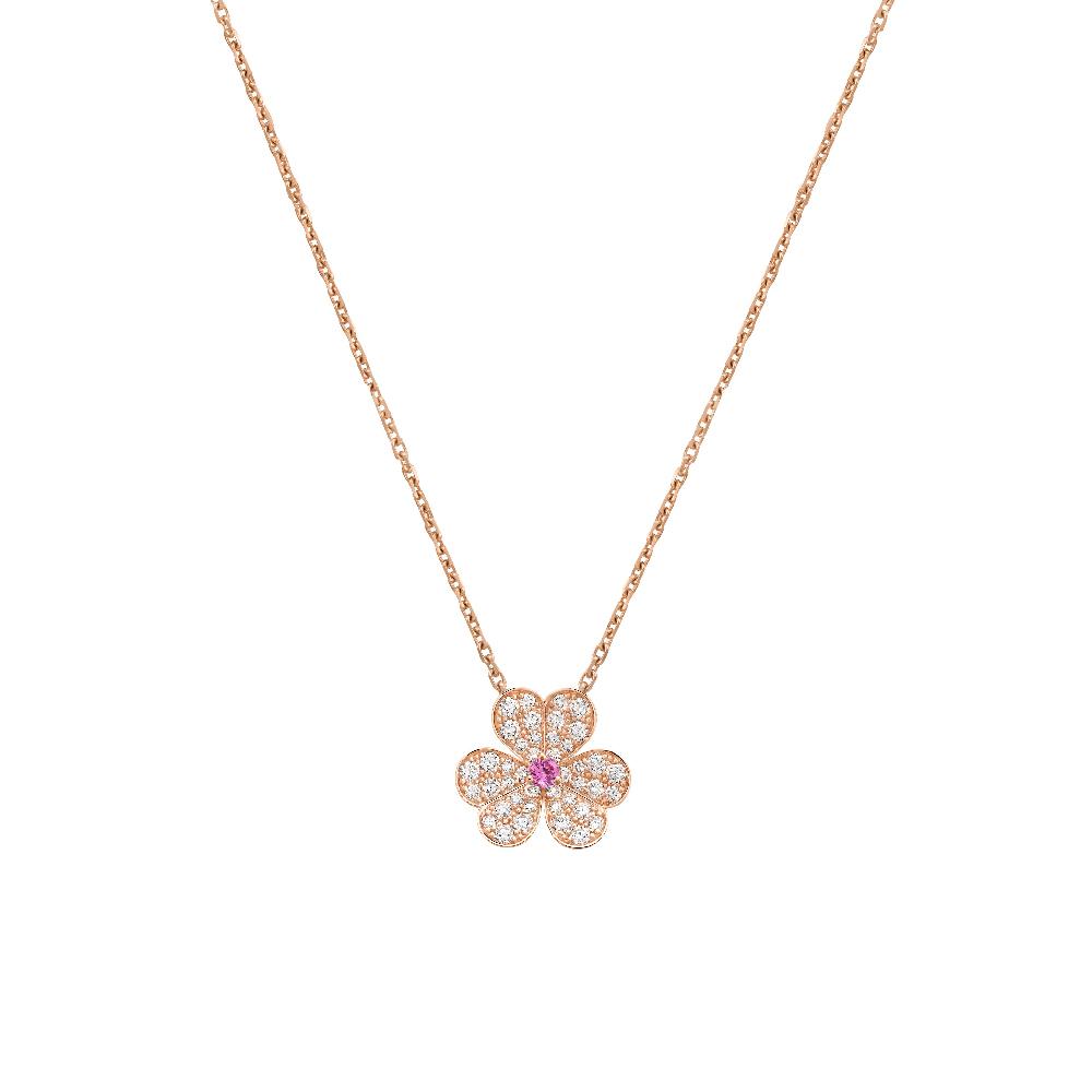 [Okajuri Jewelry]FRIVOLE ROSE GOLD FLOWER DIAMOND NECKLACE