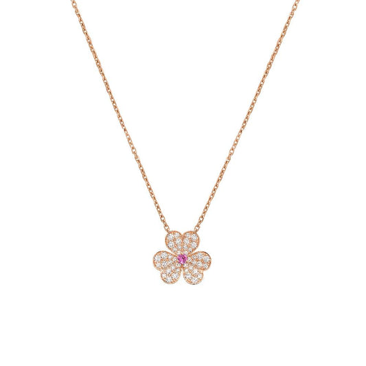 [Okajuri Jewelry]FRIVOLE ROSE GOLD FLOWER DIAMOND NECKLACE