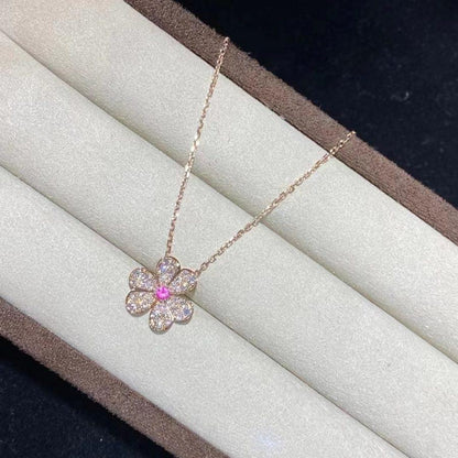 [Okajuri Jewelry]FRIVOLE ROSE GOLD FLOWER DIAMOND NECKLACE