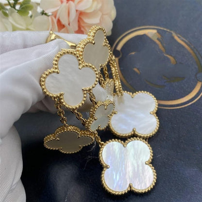 [Okajuri Jewelry]CLOVER EARRINGS WHITE MOP 4 MOTIFS GOLD
