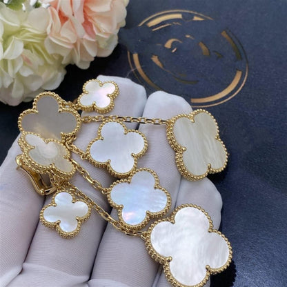 [Okajuri Jewelry]CLOVER EARRINGS WHITE MOP 4 MOTIFS GOLD