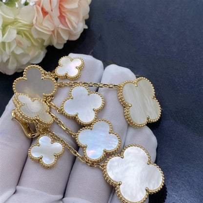 [Okajuri Jewelry]CLOVER EARRINGS WHITE MOP 4 MOTIFS GOLD