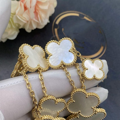 [Okajuri Jewelry]CLOVER EARRINGS WHITE MOP 4 MOTIFS GOLD