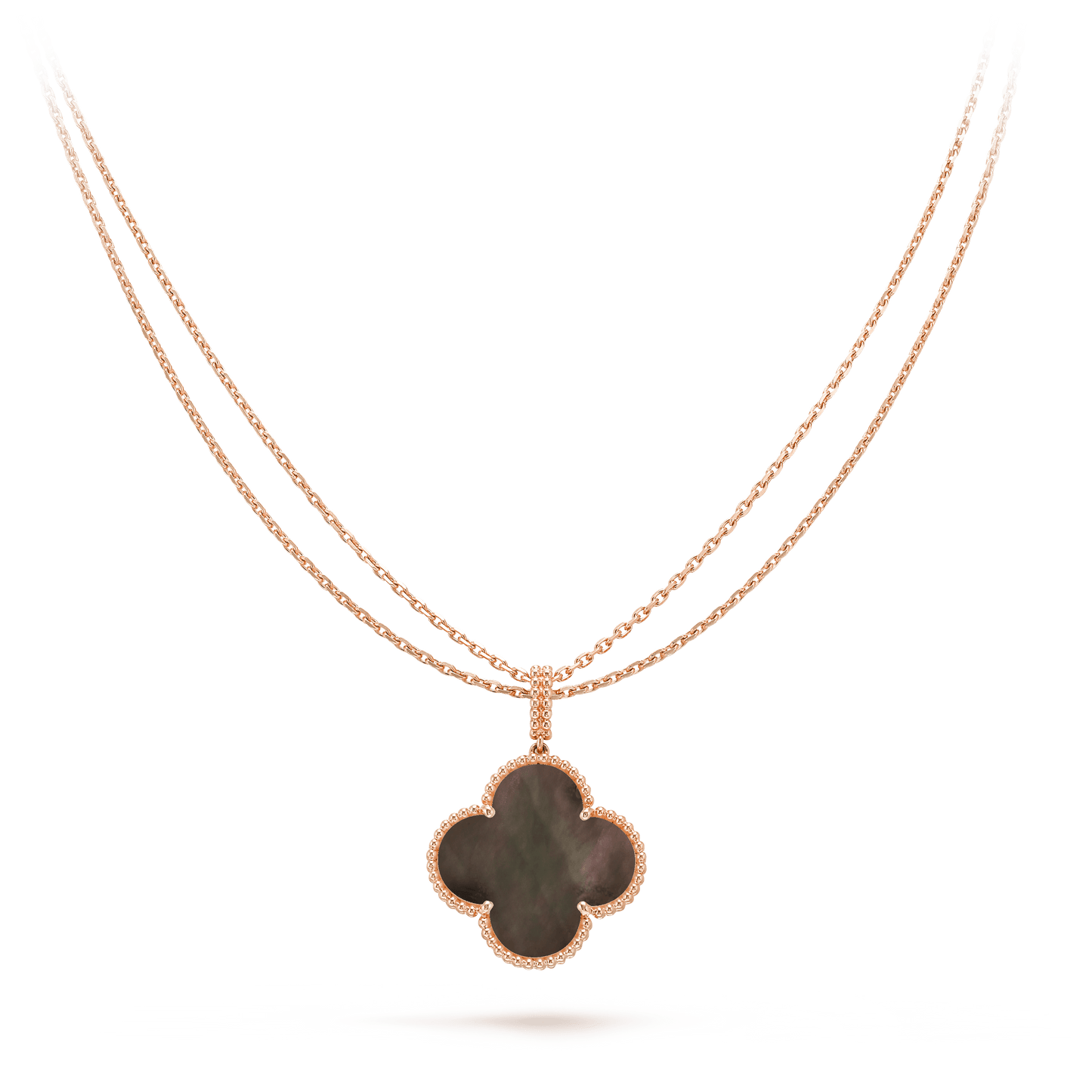 [Okajuri Jewelry]CLOVER 25MM GOLD DARK MOP BIG CLOVER NECKLACE