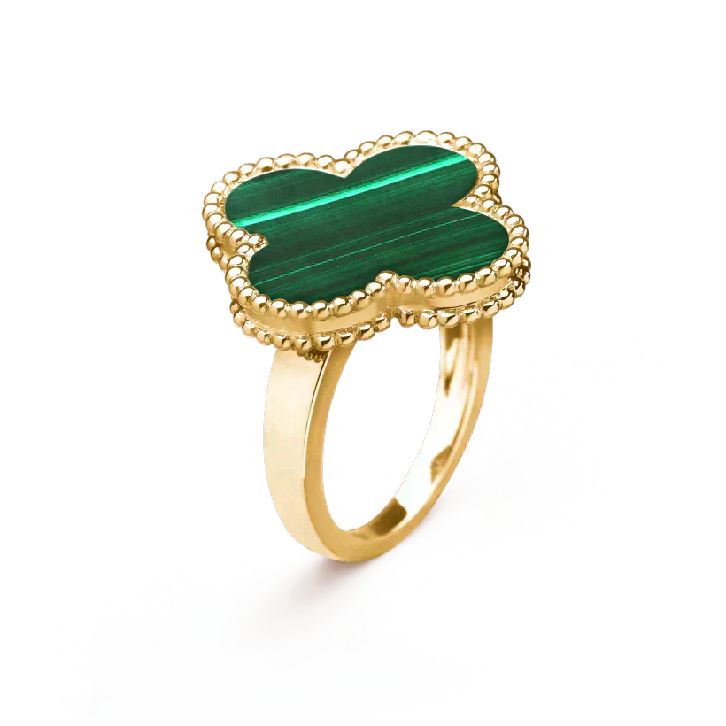 [Okajuri Jewelry]CLOVER MALACHITE RING