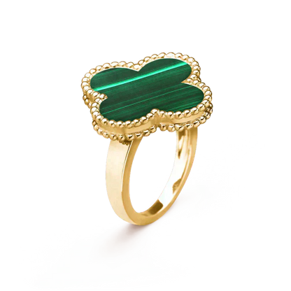 [Okajuri Jewelry]CLOVER MALACHITE RING