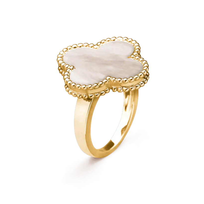 [Okajuri Jewelry]CLOVER WHITE MOP RING