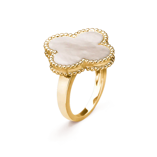 [Okajuri Jewelry]CLOVER WHITE MOP RING