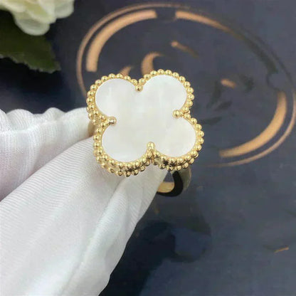 [Okajuri Jewelry]CLOVER WHITE MOP RING
