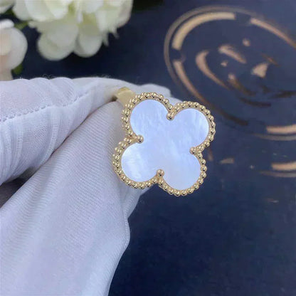 [Okajuri Jewelry]CLOVER WHITE MOP RING