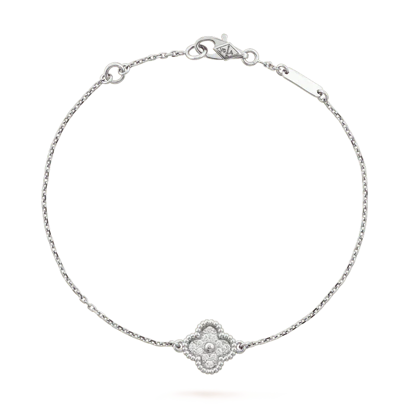 [Okajuri Jewelry]CLOVER  SINGLE FLOWER BRACELET SILVER