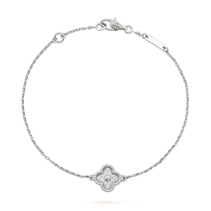 [Okajuri Jewelry]CLOVER  SINGLE FLOWER BRACELET SILVER