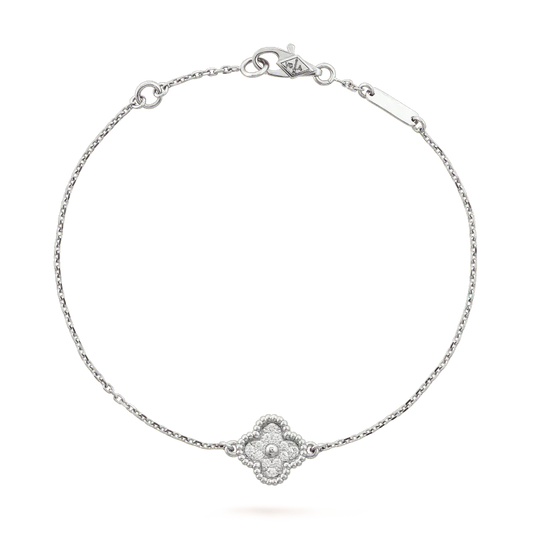 [Okajuri Jewelry]CLOVER  SINGLE FLOWER BRACELET SILVER