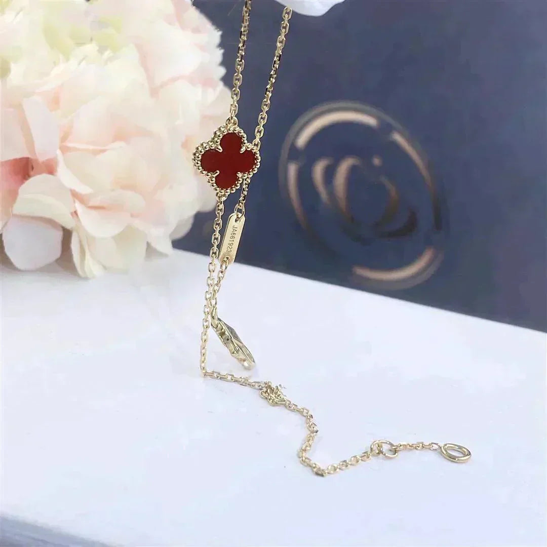 [Okajuri Jewelry]CLOVER  CARNELIAN SINGLE FLOWER BRACELET