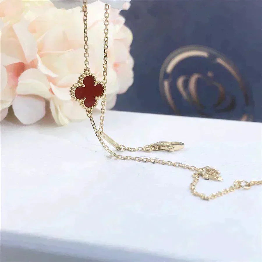 [Okajuri Jewelry]CLOVER  CARNELIAN SINGLE FLOWER BRACELET