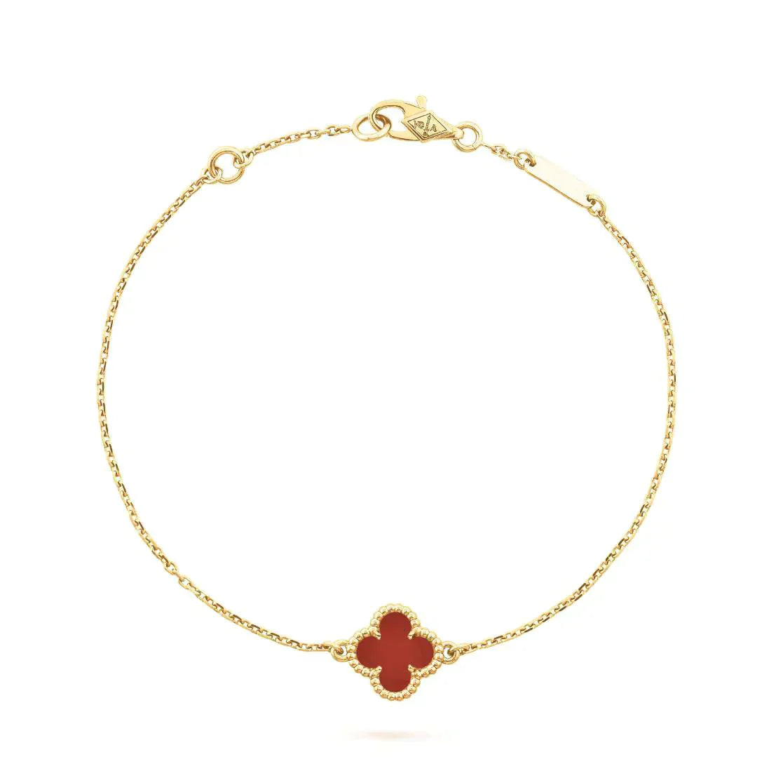 [Okajuri Jewelry]CLOVER  CARNELIAN SINGLE FLOWER BRACELET