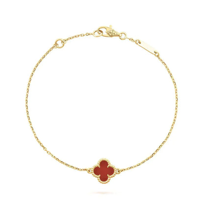 [Okajuri Jewelry]CLOVER  CARNELIAN SINGLE FLOWER BRACELET