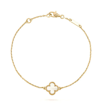 [Okajuri Jewelry]CLOVER WHITE MOP SINGLE FLOWER BRACELET
