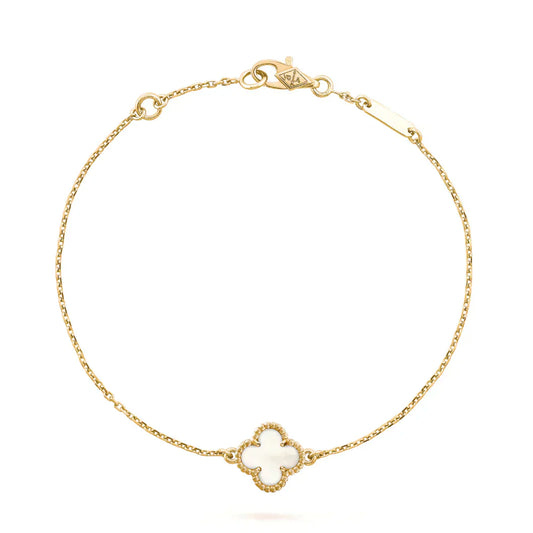 [Okajuri Jewelry]CLOVER WHITE MOP SINGLE FLOWER BRACELET