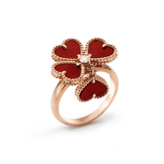 [Okajuri Jewelry]SWEET CLOVER CARNELIAN RING