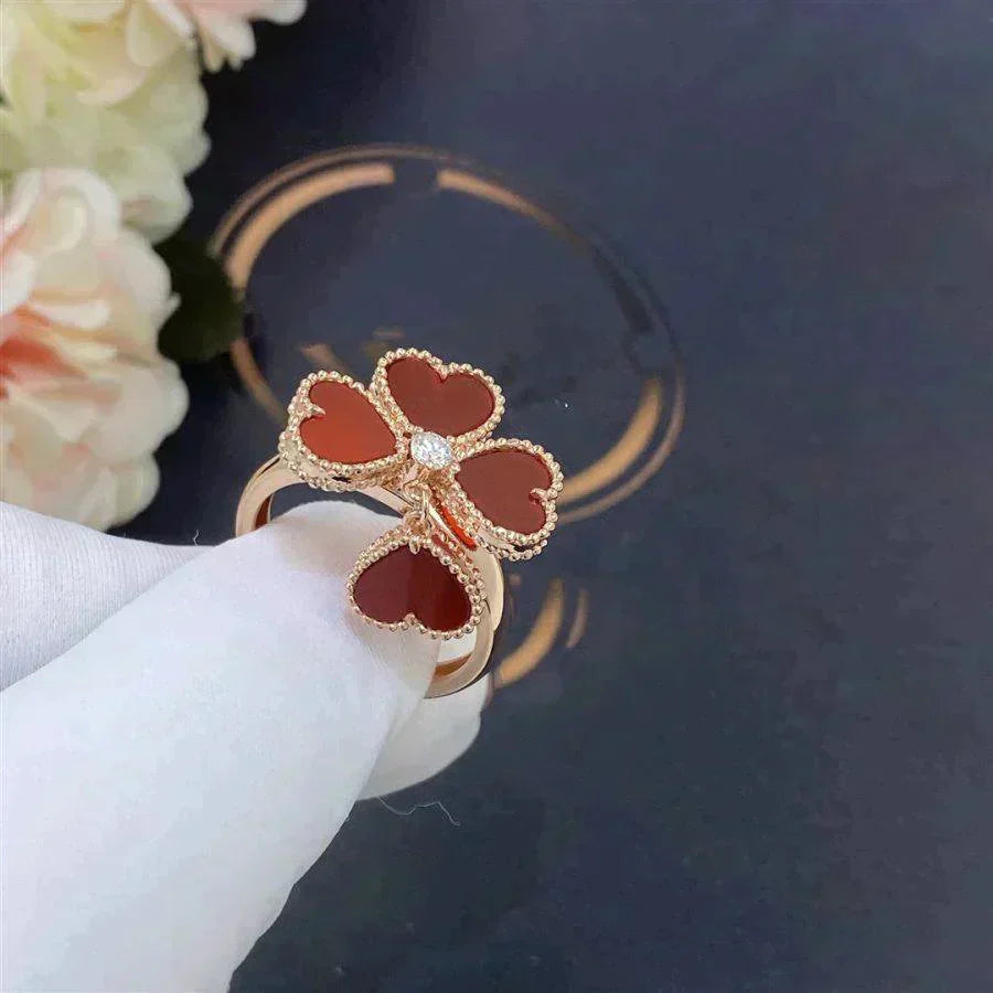 [Okajuri Jewelry]SWEET CLOVER CARNELIAN RING