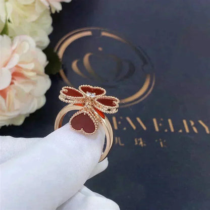 [Okajuri Jewelry]SWEET CLOVER CARNELIAN RING