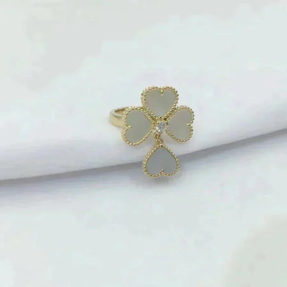 [Okajuri Jewelry]SWEET CLOVER WHITE MOP RING