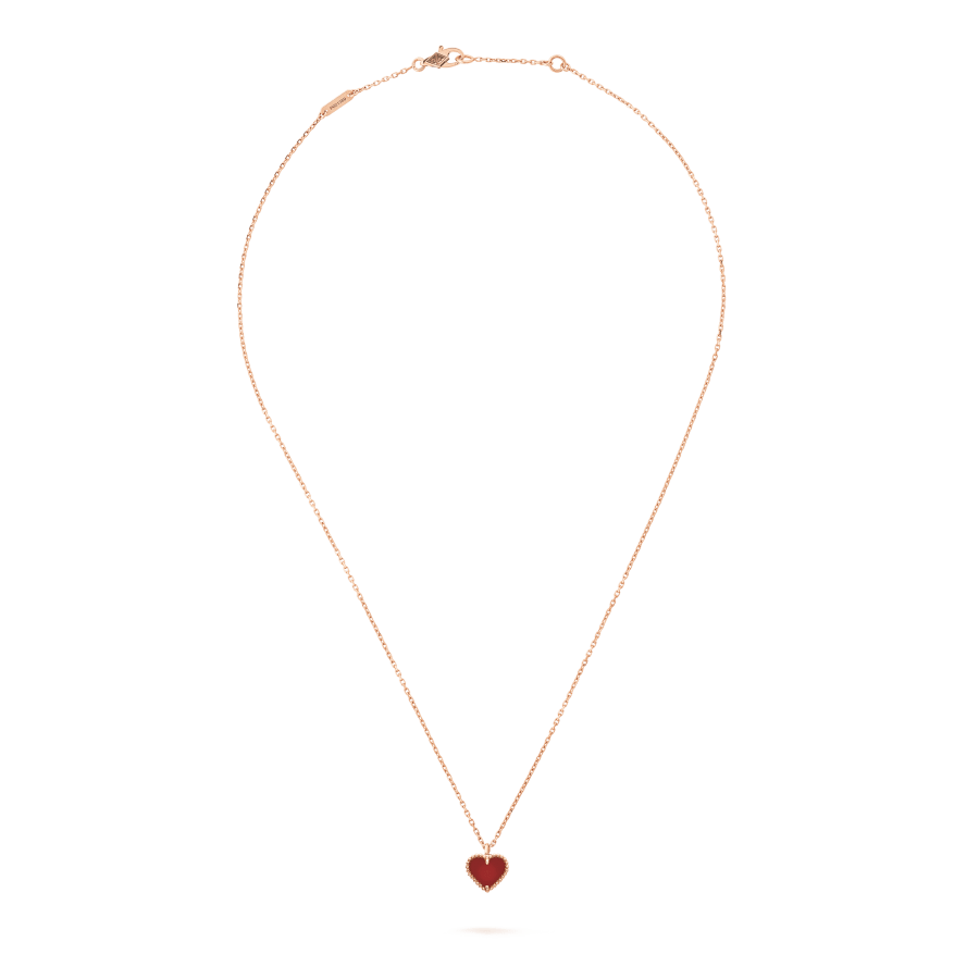 [Okajuri Jewelry]SWEET CLOVER CARNELIAN HEART NECKLACE