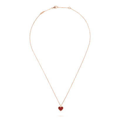 [Okajuri Jewelry]SWEET CLOVER CARNELIAN HEART NECKLACE