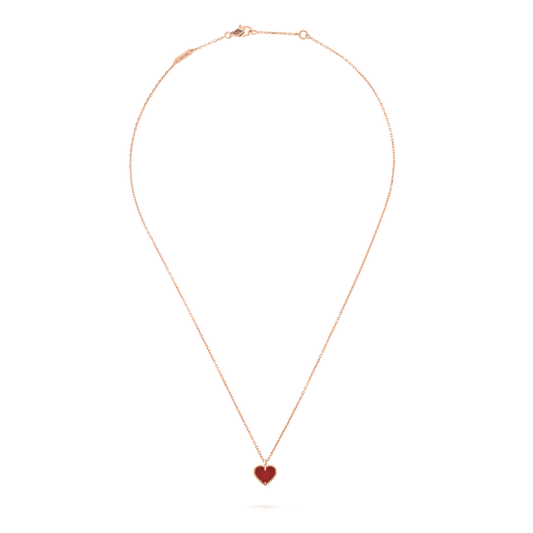 [Okajuri Jewelry]SWEET CLOVER CARNELIAN HEART NECKLACE