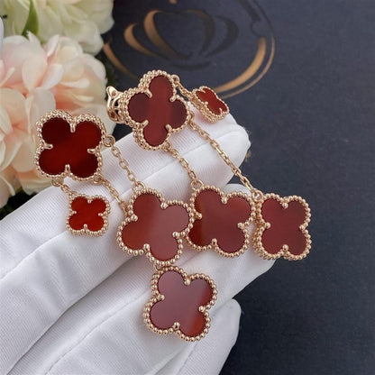 [Okajuri Jewelry]CLOVER EARRINGS CARNELIAN 4 MOTIFS PINK GOLD