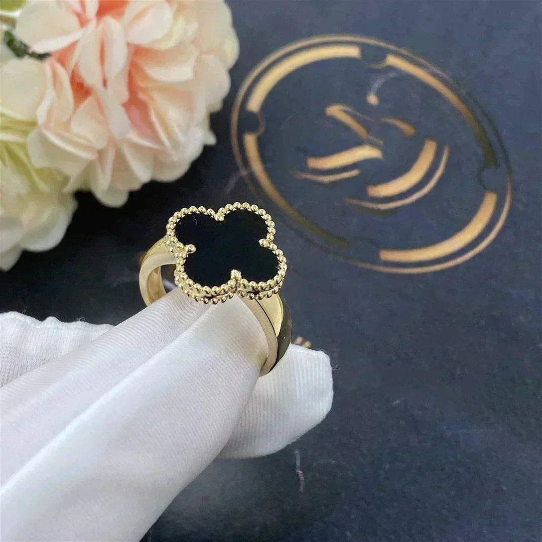 [Okajuri Jewelry]CLOVER ONYX RING