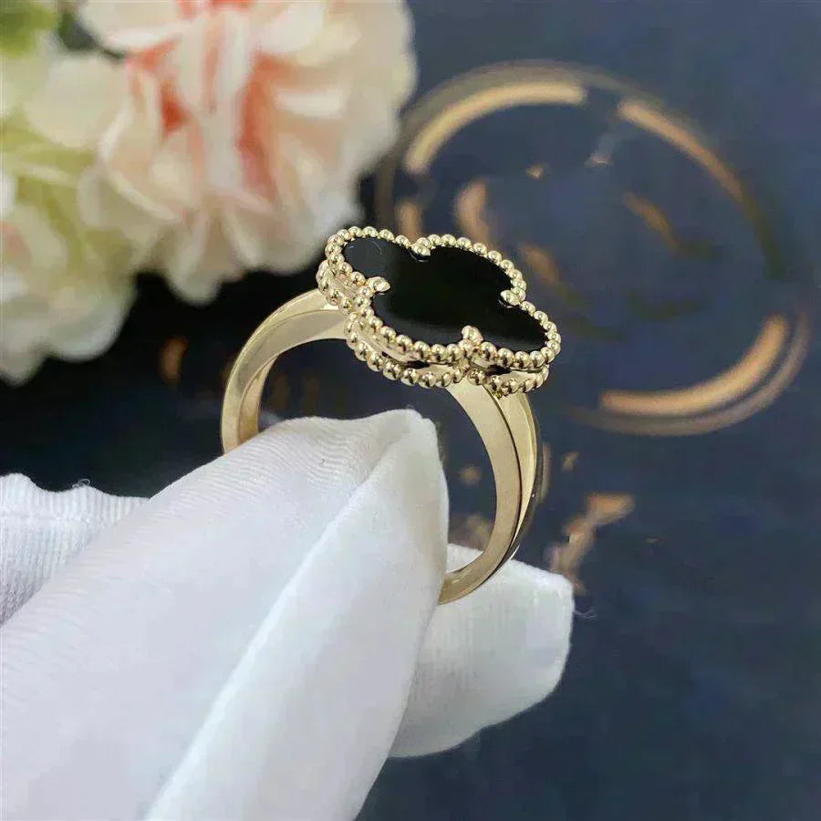 [Okajuri Jewelry]CLOVER ONYX RING