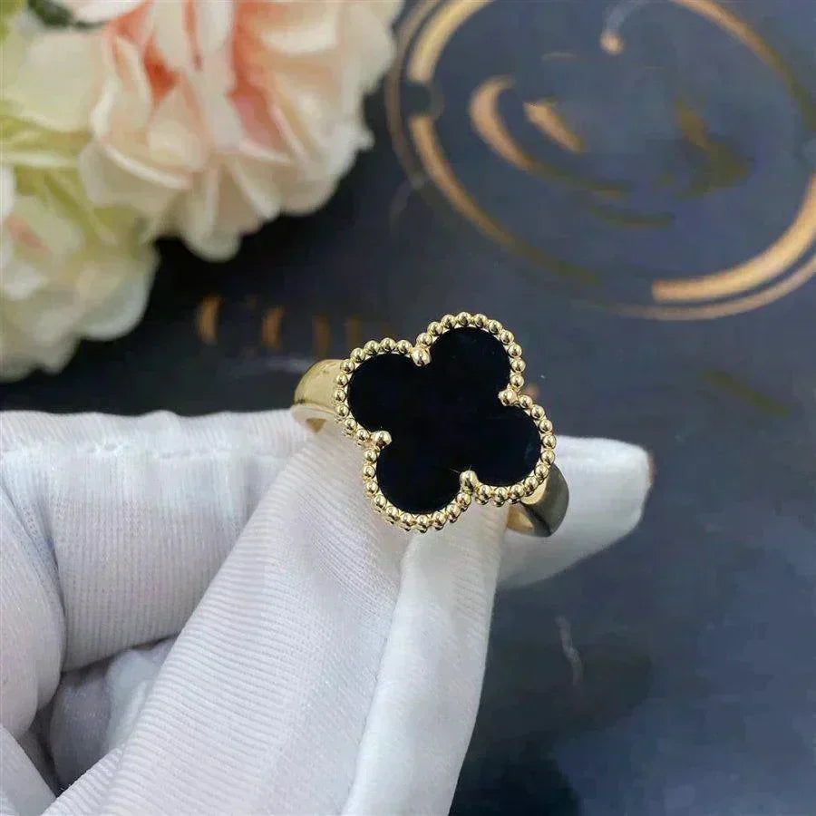 [Okajuri Jewelry]CLOVER ONYX RING