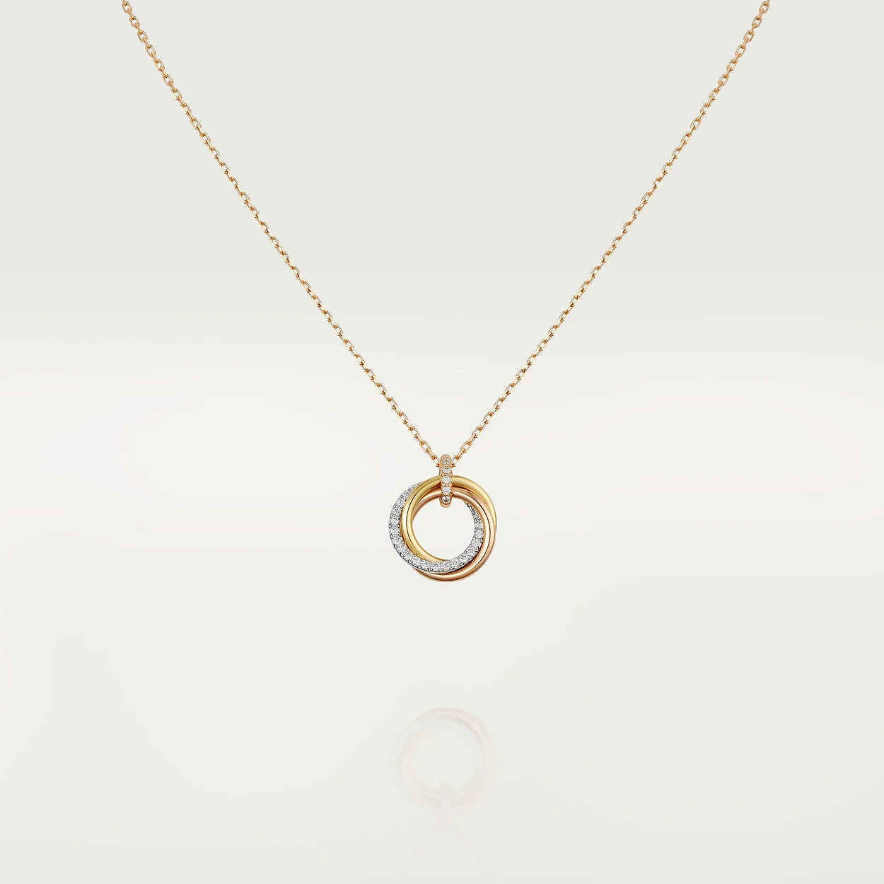 [Okajuri Jewelry]TRINITY NECKLACE SILVER GOLD PINK GOLD DIAMONDS