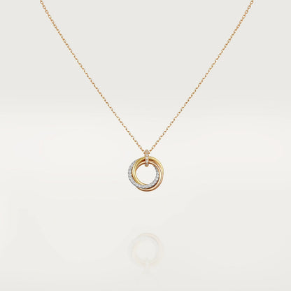 [Okajuri Jewelry]TRINITY NECKLACE SILVER GOLD PINK GOLD DIAMONDS