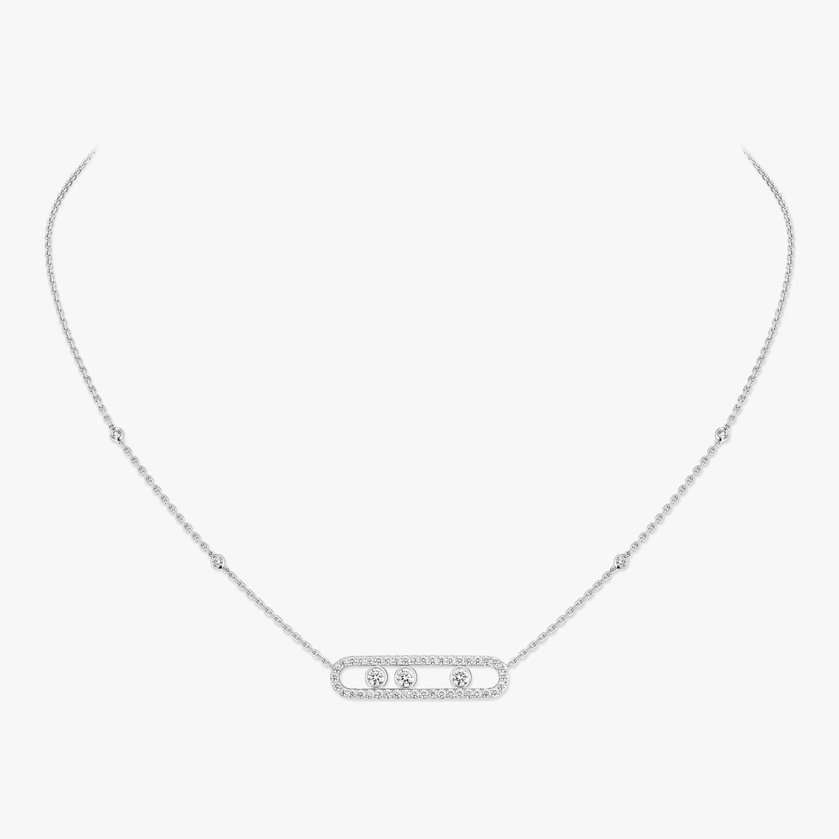 [Okajuri Jewelry] Move Pave_ Rose Gold Diamond Necklace