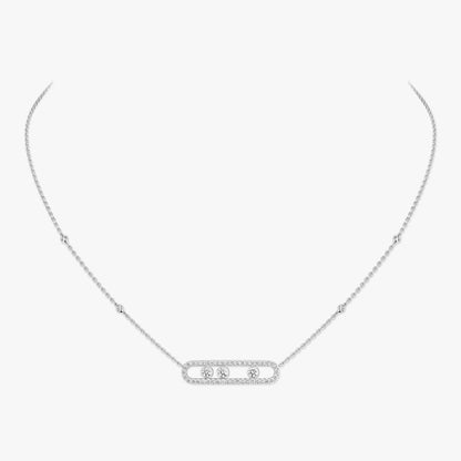 [Okajuri Jewelry] Move Pave_ Rose Gold Diamond Necklace