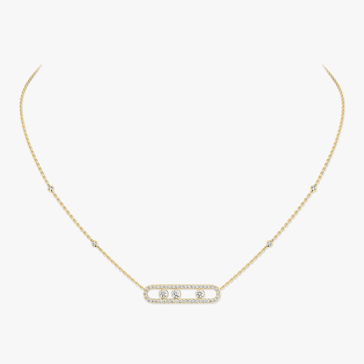 [Okajuri Jewelry] Move Pave_ Rose Gold Diamond Necklace