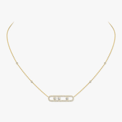 [Okajuri Jewelry] Move Pave_ Rose Gold Diamond Necklace