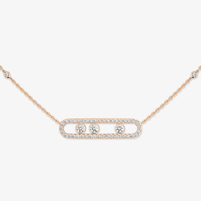 [Okajuri Jewelry] Move Pave_ Rose Gold Diamond Necklace