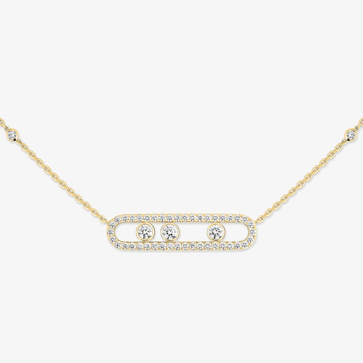 [Okajuri Jewelry] Move Pave_ Rose Gold Diamond Necklace