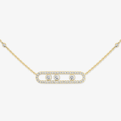 [Okajuri Jewelry] Move Pave_ Rose Gold Diamond Necklace