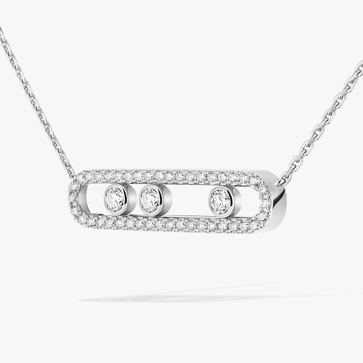 [Okajuri Jewelry] Move Pave_ Rose Gold Diamond Necklace