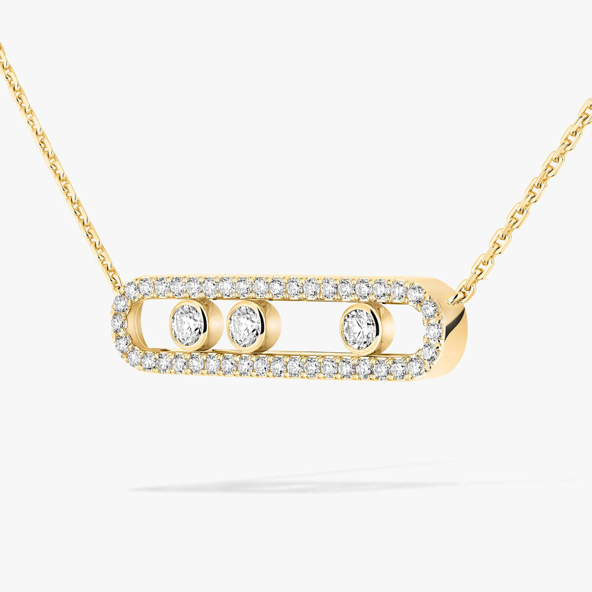 [Okajuri Jewelry] Move Pave_ Rose Gold Diamond Necklace