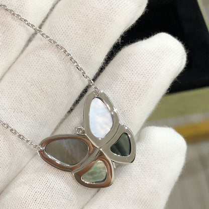 [Okajuri Jewelry]LARGE BUTTERFLY SILVER PENDANT DIAMOND NECKLACE