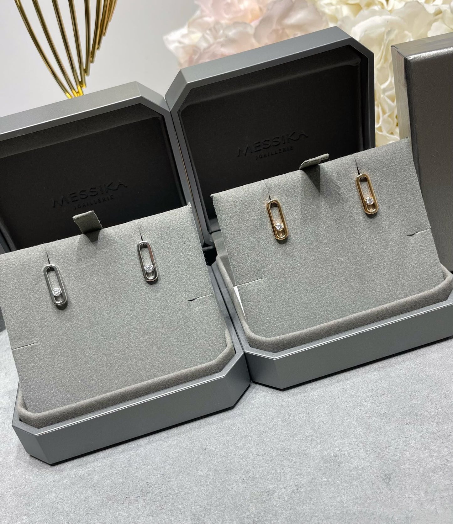 [Okajuri Jewelry]MOVE UNO SMALL 1 DIAMOND EARRINGS