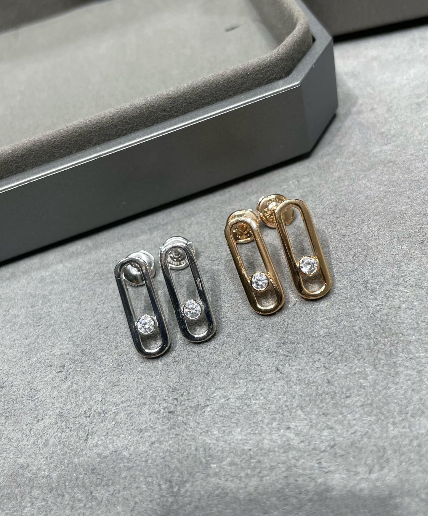[Okajuri Jewelry]MOVE UNO SMALL 1 DIAMOND EARRINGS