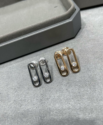 [Okajuri Jewelry]MOVE UNO SMALL 1 DIAMOND EARRINGS
